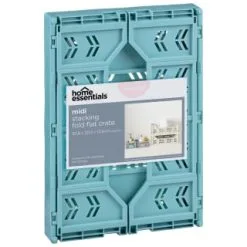 Home Essentials Midi Stacking Fold Flat Crate 30.6 X 20.5 X 12.6cm - Teal -Furniture Shop 384975 home essentials midi stacking fold flat crate soft teal