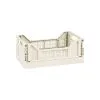 Home Essentials Mini Stacking Fold Flat Crate 22.2 X 15 X 8.7cm - Cream -Furniture Shop 384981 home essebtials mini stacking fold flat crate cream 2