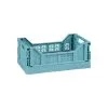 Home Essentials Mini Stacking Fold Flat Crate 22.2 X 15 X 8.7cm - Teal -Furniture Shop 384982 home essebtials mini stacking fold flat crate soft teal 2