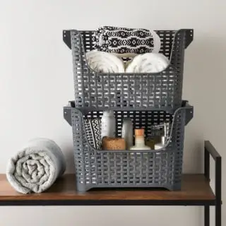 Home Essentials Rattan Stacking Caddy 4 Home Essentials Rattan Stacking Caddy - Image 2