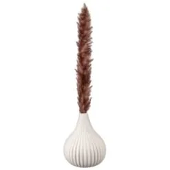 B&M Pink Pampas In Ribbed Vase
