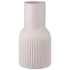 B&M Cream Ribbed Vase