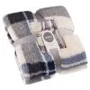 Simply Everyday Check Sherpa Throw - Navy -Furniture Shop 388694 navy check sherpa throw