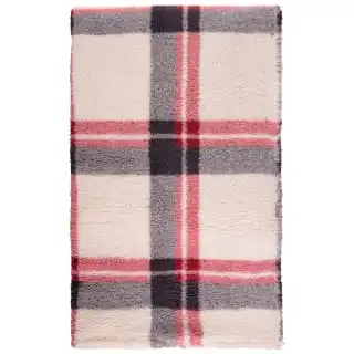Simply Everyday Check Sherpa Throw - Red 4 Simply Everyday Check Sherpa Throw - Red - Image 2