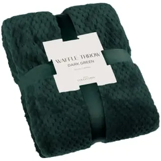 B&M Waffle Throw - Dark Green 3 B&M Waffle Throw - Dark Green