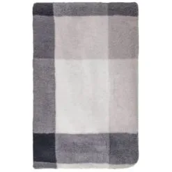 B&M Highland Mono Check Sherpa Doublesided Throw -Furniture Shop 388811 highland check sherpa throw 4