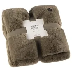 B&M Aspen Faux Fur Throw - Sage