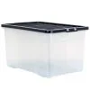 B&M Large Clear Storage Box With Lid 60L - Black -Furniture Shop 391386 clear 60 litre box with lid black 2