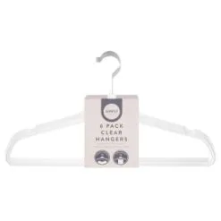 B&M Adult Clear Plastic Hanger 6pk