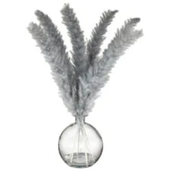 B&M Grey Pampas In Glass Vase