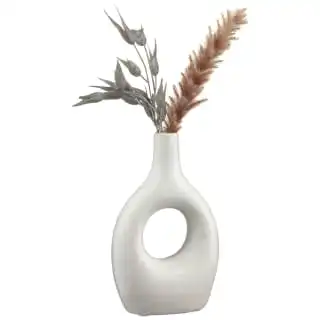 B&M Dried Flowers In Donut Vase 3 B&M Dried Flowers In Donut Vase