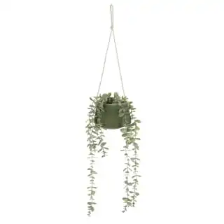 B&M Hanging Foliage In Green Ceramic Pot 3 B&M Hanging Foliage In Green Ceramic Pot