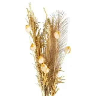 B&M Pampas & Leaf In Glass Vase 4 B&M Pampas & Leaf In Glass Vase - Image 2