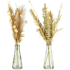 B&M Pampas & Leaf In Glass Vase 7 B&M Pampas & Leaf In Glass Vase -Furniture Shop 394707 pampas and leaf in glass vase group