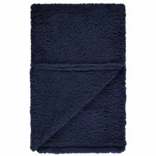B&M Simply Teddy Navy Rolled Throw 4 B&M Simply Teddy Navy Rolled Throw - Image 2
