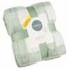 Simply Everyday Simply Sage & Gingham Polar Fleece Throw 2pk -Furniture Shop 395026 simply super soft throws 2pk sage gingham