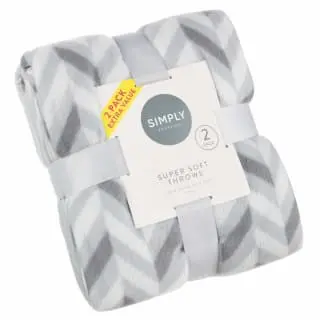 Simply Everyday Simply Grey & Geo Print Polar Fleece Throw 2pk 3 Simply Everyday Simply Grey & Geo Print Polar Fleece Throw 2pk