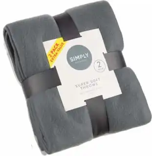 Simply Everyday Simply Light Grey & Dark Grey Polar Fleece Throw 2pk 2 Simply Everyday Simply Light Grey & Dark Grey Polar Fleece Throw 2pk