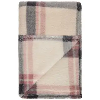 Simply Everyday Simply Blush Check Sherpa Throw 4 Simply Everyday Simply Blush Check Sherpa Throw - Image 2
