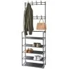 B&M Essentials 16 Hook Garment Rack With Shelving 2 B&M Essentials 16 Hook Garment Rack With Shelving -Furniture Shop 395496 essentials 16 hook garment rack with shelving