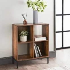 Tromso 4 Cube Shelving Unit - Rustic Oak