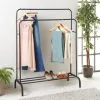 Spaceways Double Garment Rail With Rack -Furniture Shop 395746 double metal garment rack with shelf