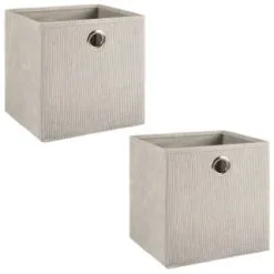Lokken Cord Storage Cubes 2pk - Light Grey -Furniture Shop 395811 2pk cord lokken storage cubes light grey 3