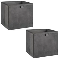 Lokken Velvet Storage Cubes 2pk - Grey -Furniture Shop 395825 2pk velvet lokken storage cubes grey 3