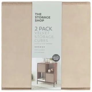 Lokken Velvet Storage Cubes 2pk - Mushroom 4 Lokken Velvet Storage Cubes 2pk - Mushroom - Image 2