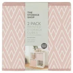 Lokken Printed Storage Cubes 2pk - Pink Diamond 9 Lokken Printed Storage Cubes 2pk - Pink Diamond -Furniture Shop 395838 2pk printed lokken storage cubes pink diamond 2