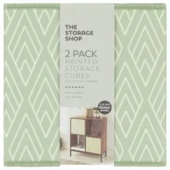 Lokken Printed Storage Cubes 2pk - Sage Diamond -Furniture Shop 395843 2pk printed lokken storage cubes sage diamond 2