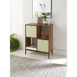 Lokken Printed Storage Cubes 2pk - Sage Diamond -Furniture Shop 395843 2pk printed lokken storage cubes sage diamond