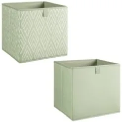Lokken Printed Storage Cubes 2pk - Sage Diamond -Furniture Shop 395843 2pk printed lokken storage cubes sage diamond 3