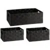 B&M Caen Set Of 3 Paper Rope Baskets - Black -Furniture Shop 395869 caen set of 3 paper rope baskets black 2