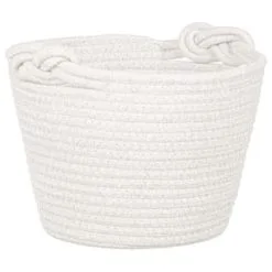 B&M Cara Rope Basket With Handle - White