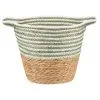 B&M Stripe Top Basket With Handle - Green -Furniture Shop 395891 stripe top basket with handle green