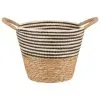 B&M Stripe Top Basket With Handle - Mono -Furniture Shop 395893 stripe top basket with handle mono