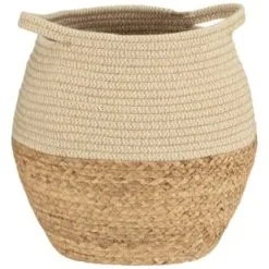 B&M Rope & Wicker Belly Basket - Neutral