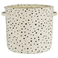 B&M Spot Fabric Basket - Cream