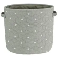 B&M Heart Fabric Basket - Grey