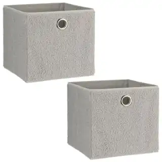 Lokken Teddy Storage Cubes 2pk - Grey 4 Lokken Teddy Storage Cubes 2pk - Grey - Image 2