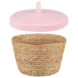 B&M Kendall Basket With Lid - Pink 4 B&M Kendall Basket With Lid - Pink - Image 2