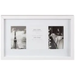B&M Three Photo New York Photo Frame - White