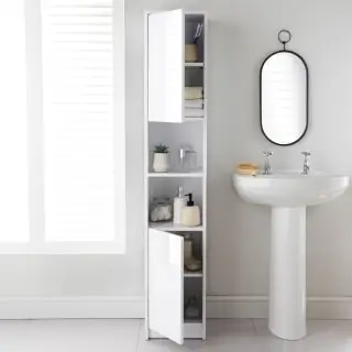 Norsk High-Gloss White Tallboy 4 Norsk High-Gloss White Tallboy - Image 2