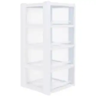 B&M White 4 Tier Drawers 3 B&M White 4 Tier Drawers